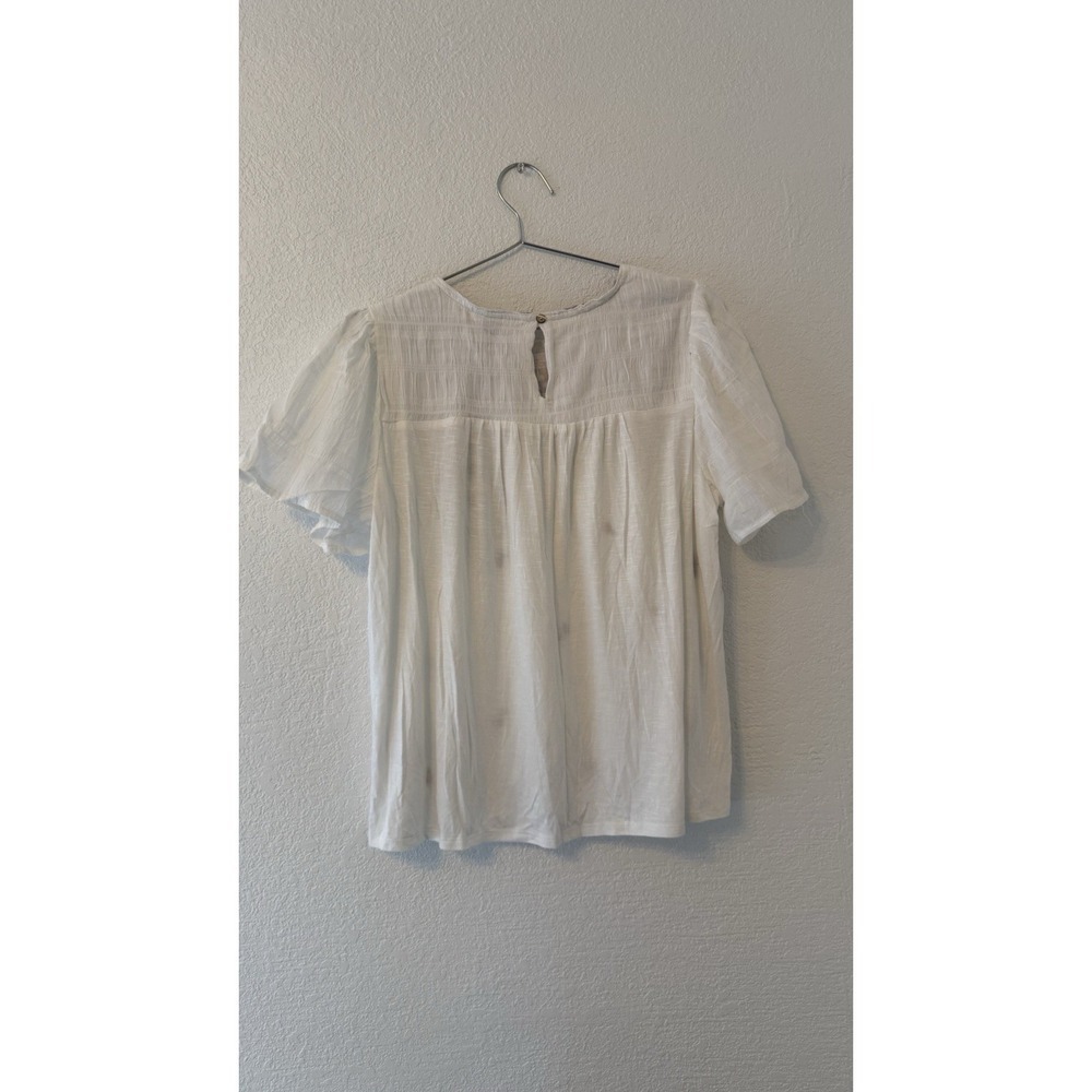 Floral Embroidered White Blouse Lightweight Size Small - Picture 4 of 10